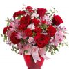 Blissfully Yours Bouquet: A Symphony of Love in Red and Pink, Hand-Delivered for a Memorable Celebration