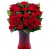 Red Rapture Bouquet: A Stunning Expression of Love with Red Roses and Mini Carnations in a Gorgeous Gathering Vase