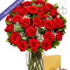 Ultimate Valentine's Day Romance - Two Dozen Red Roses, Sterling Silver Heart Necklace, Chocolates, and Personalized Card